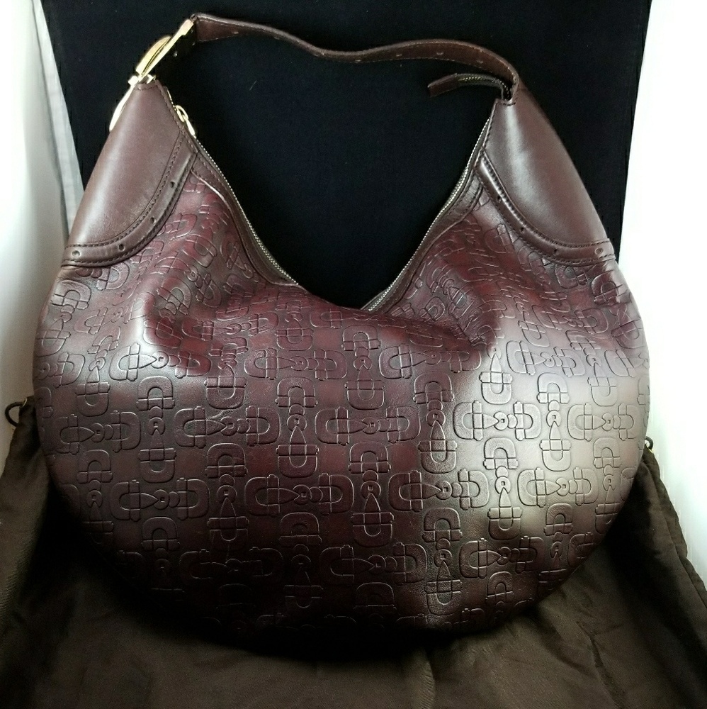 GUCCI Horsebit Embossed Glam Hobo Handbag
